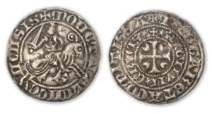 Hainaut - Marguerite de Constantinople demi-gros au cavalier