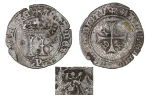 Navarre - Catherine et Jean - Blanc d'argent (Pamplume) contre-marque de la Navarre
