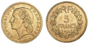 5 francs Lavrillier bronze alu 1940