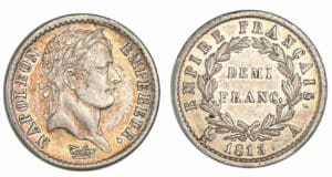 1/2 franc Napoléon revers Empire 1813 A (Paris)