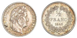 1/2 franc Louis-Philippe I  1845 B (Rouen)