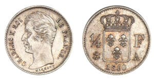 1/4 franc Charles X 1830 A (Paris)