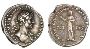 Hadrien - Denier (117, Rome) La Piété