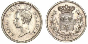 1 /2 franc Henri V Comte de Chambord 1833