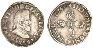 Henri IV - Demi-franc 2ème type d'Angers 1597 F (Angers)