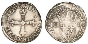Henri III - Quart d'écu 1583 T (Nantes)