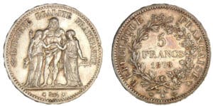 5 francs Hercule 1878 K (Bordeaux)