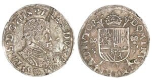 Brabant - Philippe II - Cinquième d'écu 1571 (Anvers)