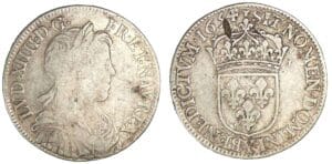 Louis XIV - Demi-écu à la mèche longue 1654 Y (Bourges)