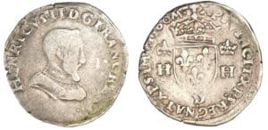 Henri II - Demi-teston 1er type 1560 D (Lyon)