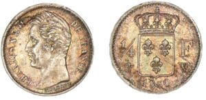 1/4 franc Charles X 1830 W (Lille)