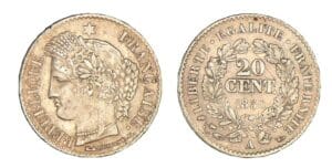20 centimes Cérès 1850 A (Paris) Oreille haute