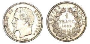 1 franc Napoléon III tête nue 1859 A (Paris)