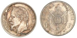 1 franc Napoléon III tête laurée 1866 BB (Strasbourg)