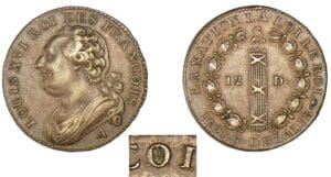12 deniers type FRANCOIS 1791 A (Paris) Variété O/A