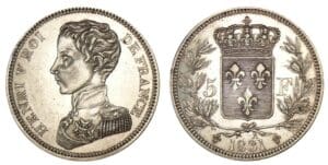 5 franc Henri V Comte de Chambord 1831