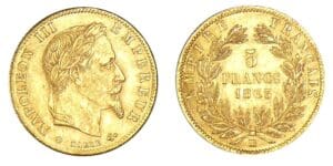 5 francs Napoléon III tête laurée 1863 BB (Strasbourg)