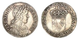 Louis XIV - Demi-écu à la mèche longue 1658 9 (Rennes)