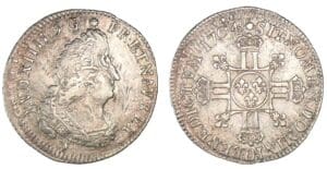Louis XIV - Quart d'écu 8 L - 2ème type 1704 D (Lyon)
