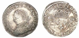 Charles IX - Teston 2ème type 1561 H (La Rochelle)