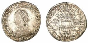 Charles IX - Teston 2ème type 1565 E (Tours)