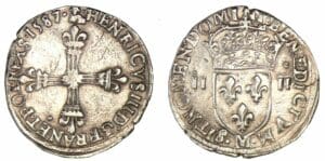 Henri III - Quart d'écu 1587 M (Toulouse)