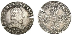 Henri III - Franc au col plat 1582 C (Saint-Lô)