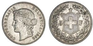 Suisse - 5 francs 1895 B (Berne)
