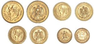 Mexique - lot de 4 monnaies d'or