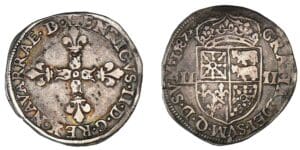 Navarre - Henri III de Navarre, II de Béarn - Quart d'écu 1587 (Saint-Palais)