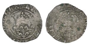 Charles VI - Monnayage du duc de Bourgogne au nom du roi - Gros florette (Châlons).