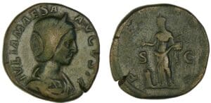 Julia Maésa - Sesterce (218-220, Rome) La Piété