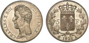 5 francs Charles X 1er type 1826 A (Paris)