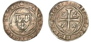 Charles VII - Blanc à la couronne (La Rochelle)