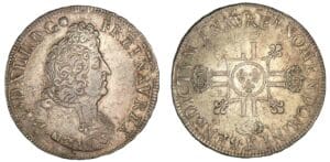 Louis XIV - Ecu 8 L - 2ème type 1704 K (Bordeaux)