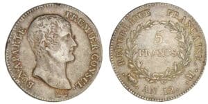 5 francs Bonaparte Premier Consul An X12 M (Toulouse)