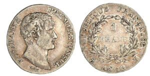 1 franc Bonaparte Premier Consul An 12 H (La Rochelle)