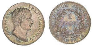 1 franc Bonaparte Premier Consul An 12 A (Paris)