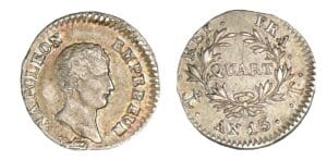 1/4 franc Napoléon Empereur An 13 T (Nantes)