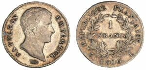 1 franc Napoléon Empereur 1806 L (Bayonne)