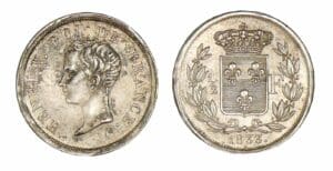 1/2 franc Henri V Comte de Chambord 1833