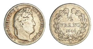 1/2 franc Louis-Philippe I  1844 B (Rouen)