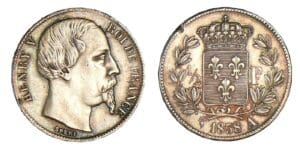 1/2 franc Henri V Comte de Chambord 1858