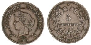 5 centimes Cérès 1896 A (Paris) torche