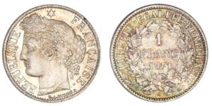 1 franc Cérès 1871 A (Paris)