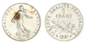 1 franc Semeuse 1981 - Piéfort en argent