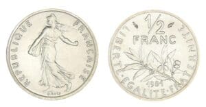 1/2 franc Semeuse  1981 - Piéfort en argent