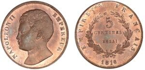 5 centimes Napoléon II 1816 - Essai