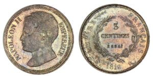 3 centimes Napoléon II 1816 - Essai piéfort