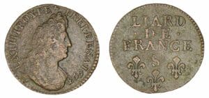 Louis XIV - Liard au buste âgé 1693 S (Reims)